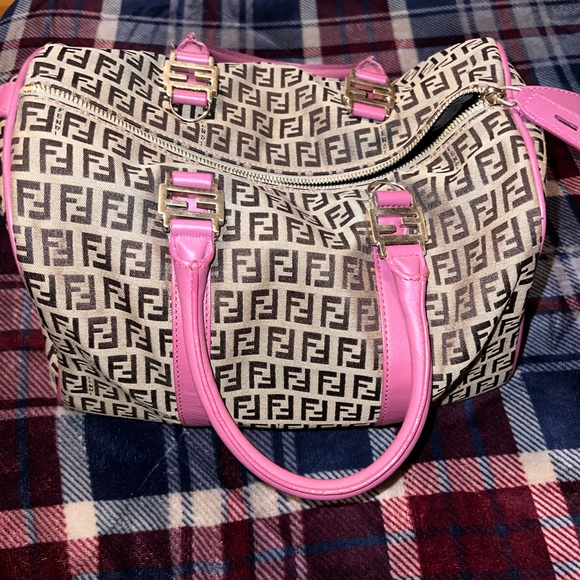 Not for sale!!!! FENDI Zucchino Forever Bauletto Boston Bag💖 - Picture 3 of 8
